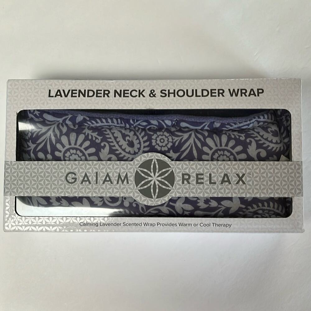 Gaiam Relax Lavender Neck & Shoulder Wrap Warm or Cool Therapy